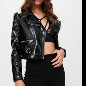 MISSGUIDED black cropped biker jacket